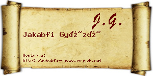 Jakabfi Győző névjegykártya